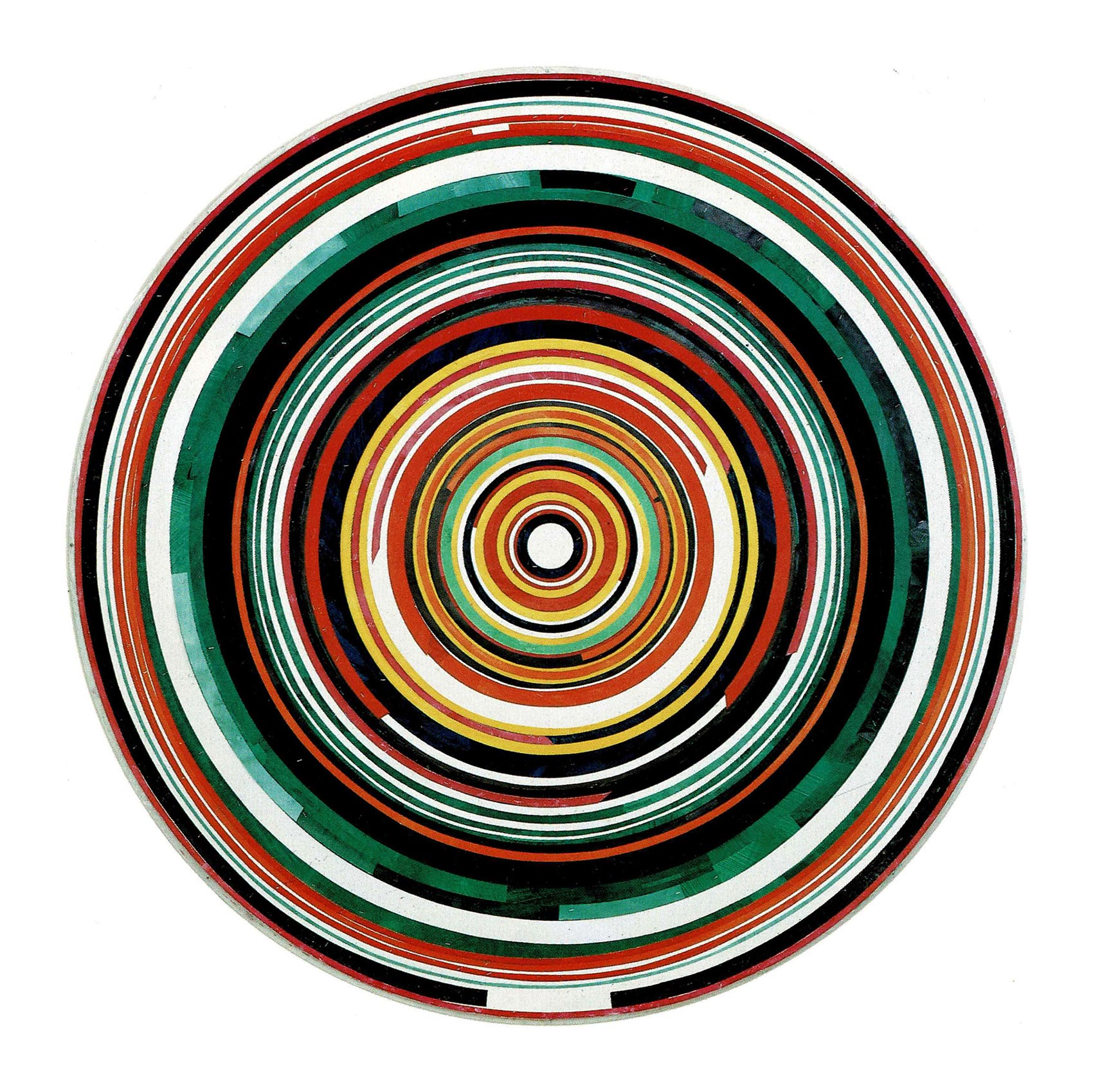 Herwig Steiner (1956L), SO / 91–92 / 120J / X / B XXX, 1992 / Papier auf Hartfaserplatte, geleimt, Aquarell, Tempera, Kasein (mit leicht bombierter Mitte) / ⌀ 198,5 cm / Sammlung Museum Moderner Kunst, Stiftung Ludwig, Wien