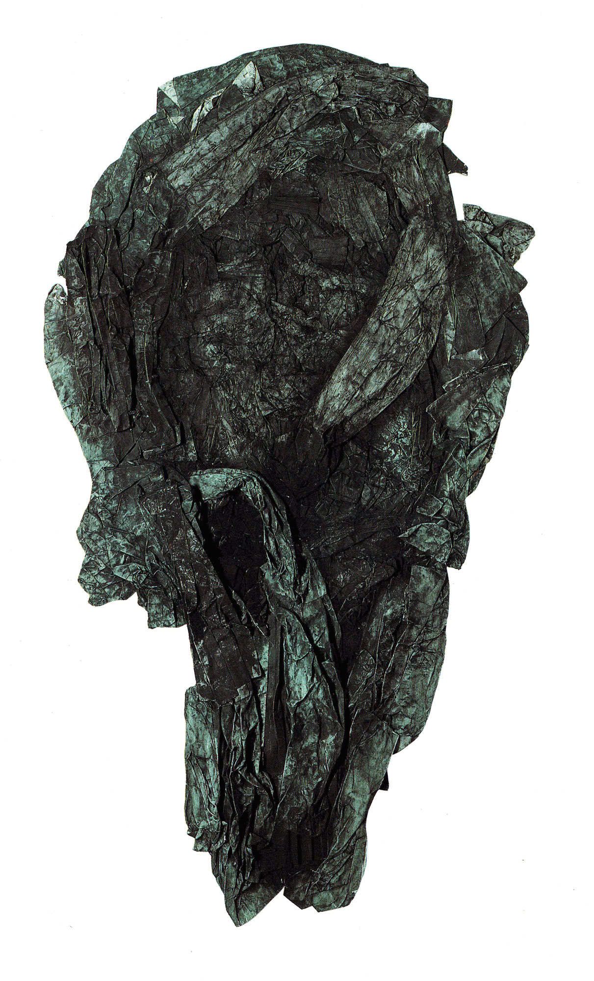 Herwig Steiner (1956L), Gefunden / Objekt auf weißem Grund, 1983 / ungrundiertes Papier auf Platte, geleimt, Tempera / 179x98 cm / Sammlung UniCredit (vormals Sammlung Bank Austria)